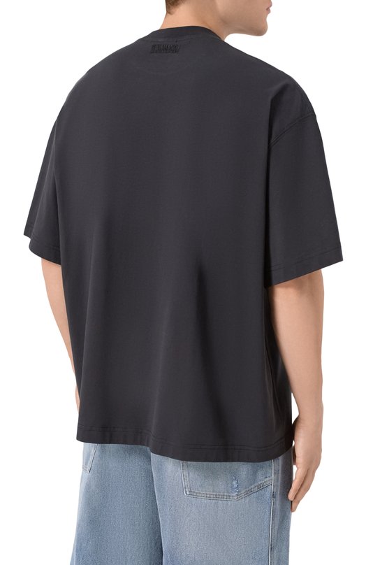 Хлопковая футболка VETEMENTS UH76TR300B Чёрный  UH76TR300B Фото 4