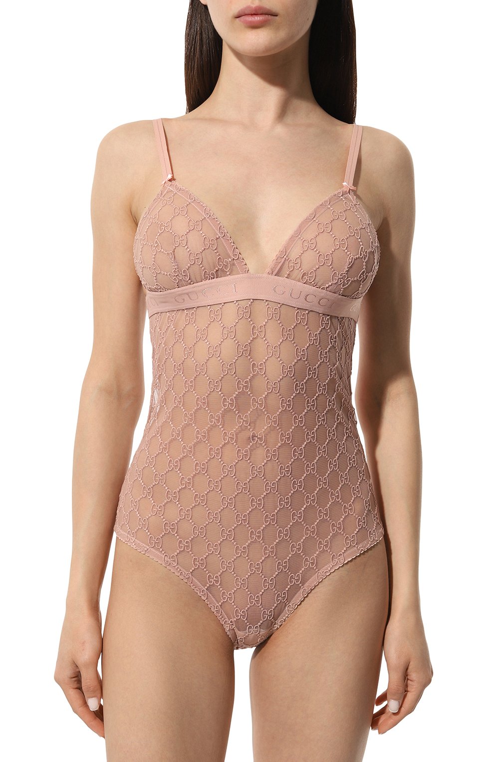 Боди GUCCI розового цвета по цене 86350 руб., арт. 599604/XUAAW, фото 2 Боди GUCCI, арт. 599604/XUAAW, фото 2