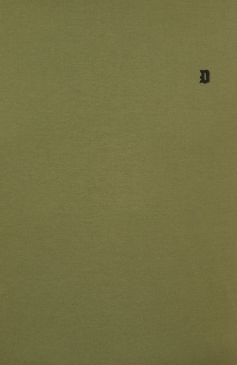 Мужская хлопковая футболка DONDUP хаки цвета, арт. US198/JF0271U-ZL4 | Фото 6 (Длина (для топов): Стандартные; Материал внешний: Хлопок; Рукава: Короткие; Принт: Без принта; Стили: Милитари, Кэжуэл; Кросс-КТ: Джерси; Мужское Кросс-КТ: Футболка-одежда; Детали: Декор; Автоматизация ТО: Проставлено; Автоматизация состава: Проставлено)