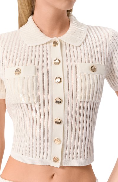 Хлопковый кардиган SELF-PORTRAIT, арт. SS25126TW, фото 5