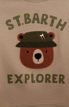 Детский хлопковый свитшот MC2 SAINT BARTH бежевого цвета, арт. STBK HUTT0N N/01815G | Фото 3 (Материал внешний: Хлопок; Рукава: Длинные; Драгоценные камни: Проставлено; Материал сплава: Проставлено; Мальчики Кросс-КТ: Свитшот-одежда; Ростовка одежда: 4 года | 104 см, 10 - 11 лет | 140 - 146см, 12 лет | 152 см, 13 - 15 лет | 158 см, 6 лет | 116 см, 8 лет | 128 см)