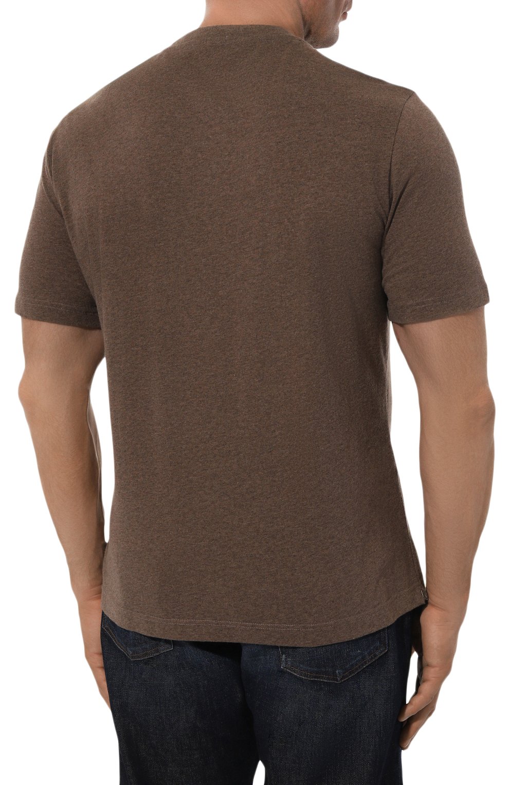 Футболка из хлопка и кашемира CAPOBIANCO коричневого цвета по цене 31250 руб., арт. 17M660.WS00./58, фото 4 Футболка из хлопка и кашемира CAPOBIANCO, арт. 17M660.WS00./58, фото 4