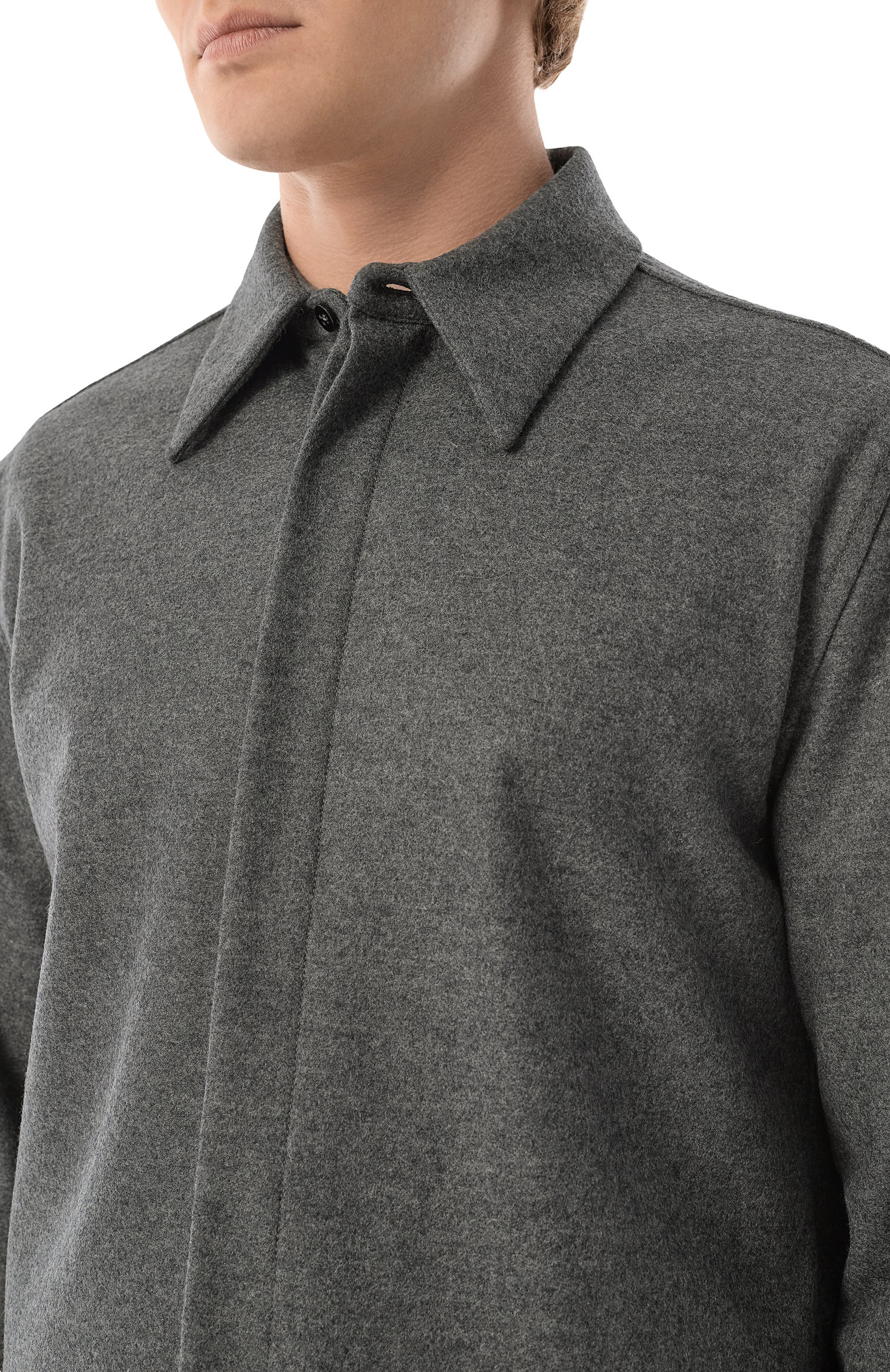 Шерстяная рубашка JIL SANDER темно-серого цвета по цене 135500 руб., арт. J61DL0045/J40045, фото 5 Шерстяная рубашка JIL SANDER, арт. J61DL0045/J40045, фото 5