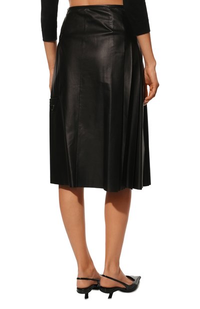 Кожаная юбка PRADA, арт. 51785-08P-F0002, фото 4