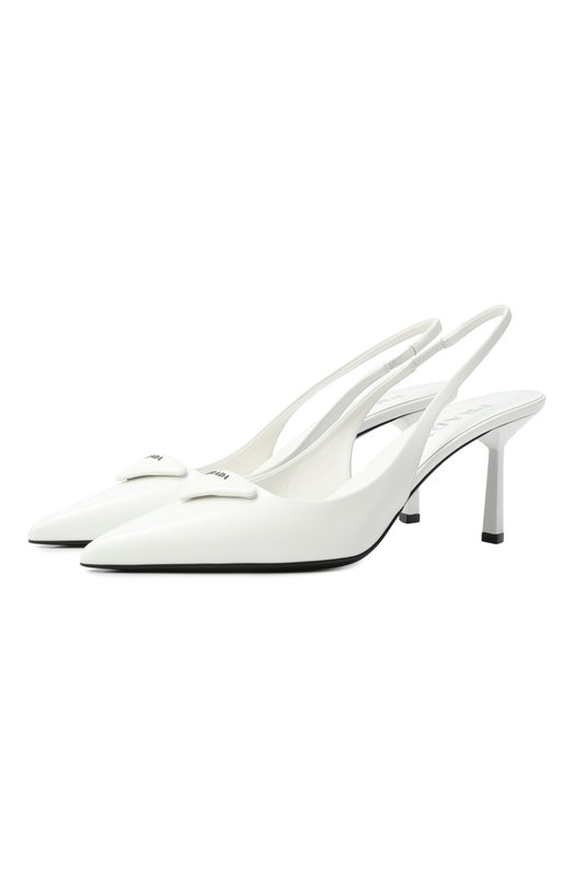 Кожаные туфли Prada 1I901M/055 Белый 1I901M/055