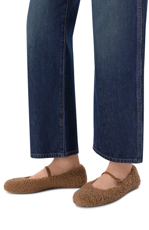 Текстильные балетки Carla Gianvito Rossi G25312.05G0M.SKCCMCM Коричневый  G25312.05G0M.SKCCMCM Фото 2