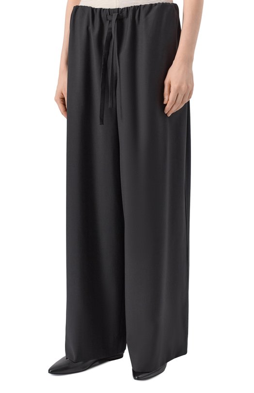 Шерстяные брюки TOTEME 261-WRB0343-FB0552 Чёрный  261-WRB0343-FB0552 Фото 4