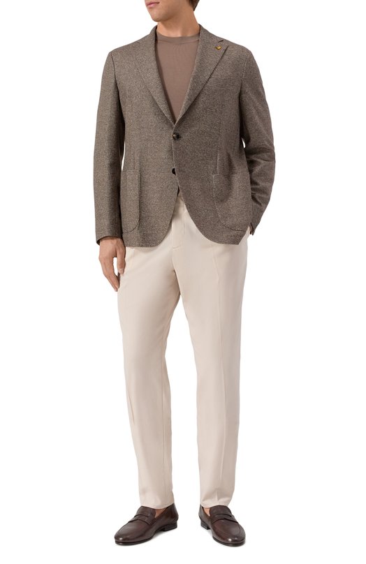Пиджак из шерсти и хлопка Sartoria Latorre JD74/JI130 Коричневый  JD74/JI130 Фото 2