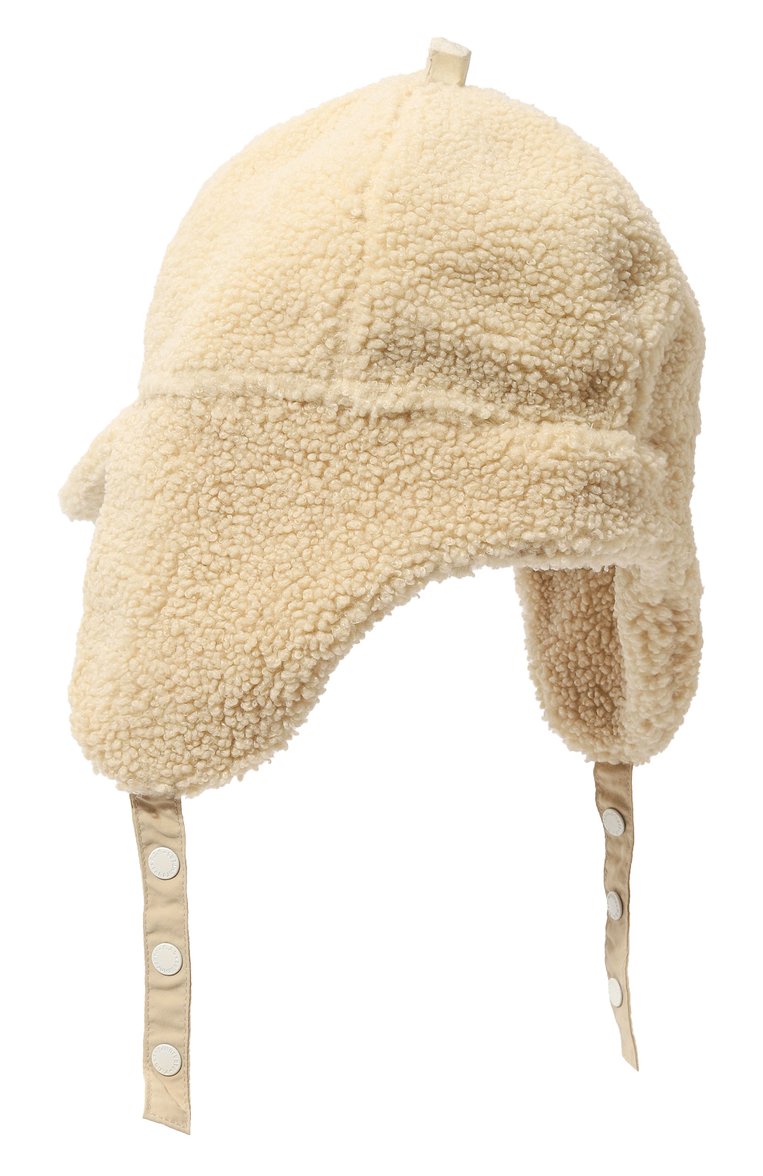 Женская шапка-ушанка PARAJUMPERS бежевого цвета, арт. PAACHA41 | Фото 3 (Материал: Текстиль, Синтетический материал; Материал сплава: Проставлено; Нос: Не проставлено)