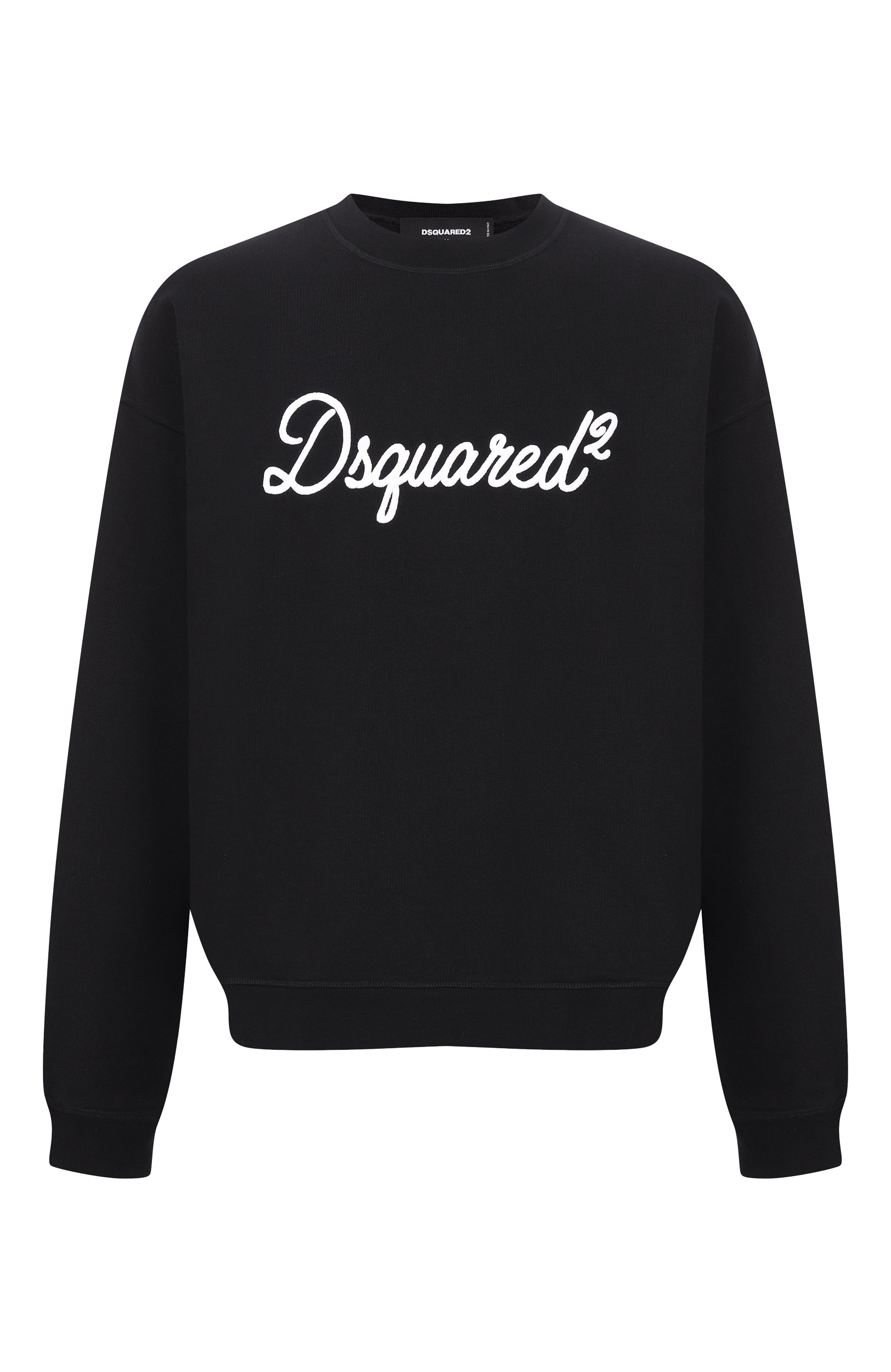 Хлопковый свитшот DSQUARED2 черного цвета по цене 42300 руб., арт. S74GU0928/D25029, фото 1 Хлопковый свитшот DSQUARED2, арт. S74GU0928/D25029, фото 1