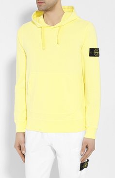 Мужской хлопковое худи STONE ISLAND желтого цвета, арт. 721564960 | Фото 3 (Рукава: Длинные; Принт: Без принта; Длина (для топов): Стандартные; Мужское Кросс-КТ: Худи-одежда; Материал сплава: Проставлено; Материал внешний: Хлопок; Драгоценные камни: Проставлено)