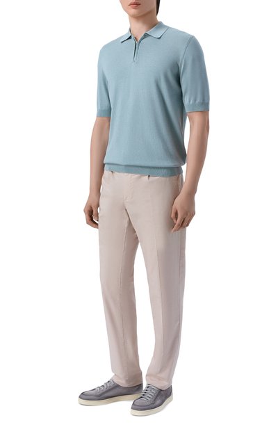 Поло из шелка и хлопка ANDREA CAMPAGNA, арт. M5425-1031, фото 2