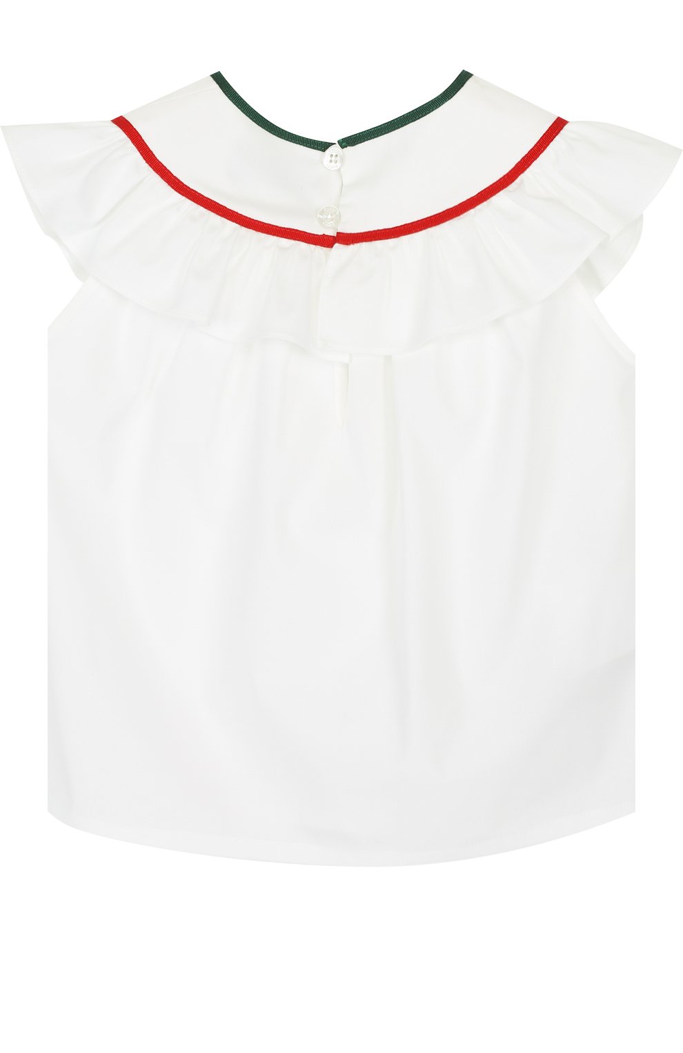 Хлопковый топ с оборкой и контрастной отделкой GUCCI, арт. 501269/ZB365, фото 2