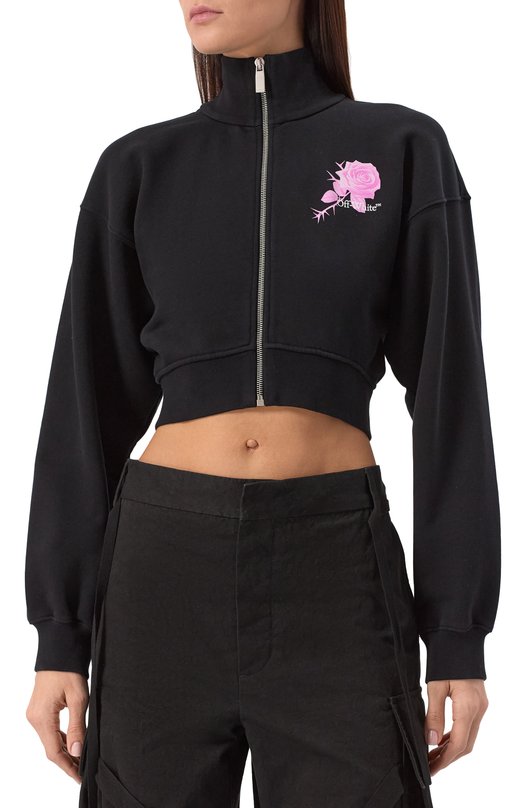 Хлопковая толстовка Off-White 0WBE006S25FLE001 Чёрный  0WBE006S25FLE001 Фото 4