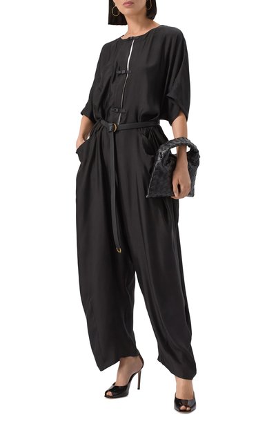 Атласный комбинезон GIORGIO ARMANI черного цвета по цене 343500 руб., арт. GW000884/TE14704, фото 2 Атласный комбинезон GIORGIO ARMANI, арт. GW000884/TE14704, фото 2