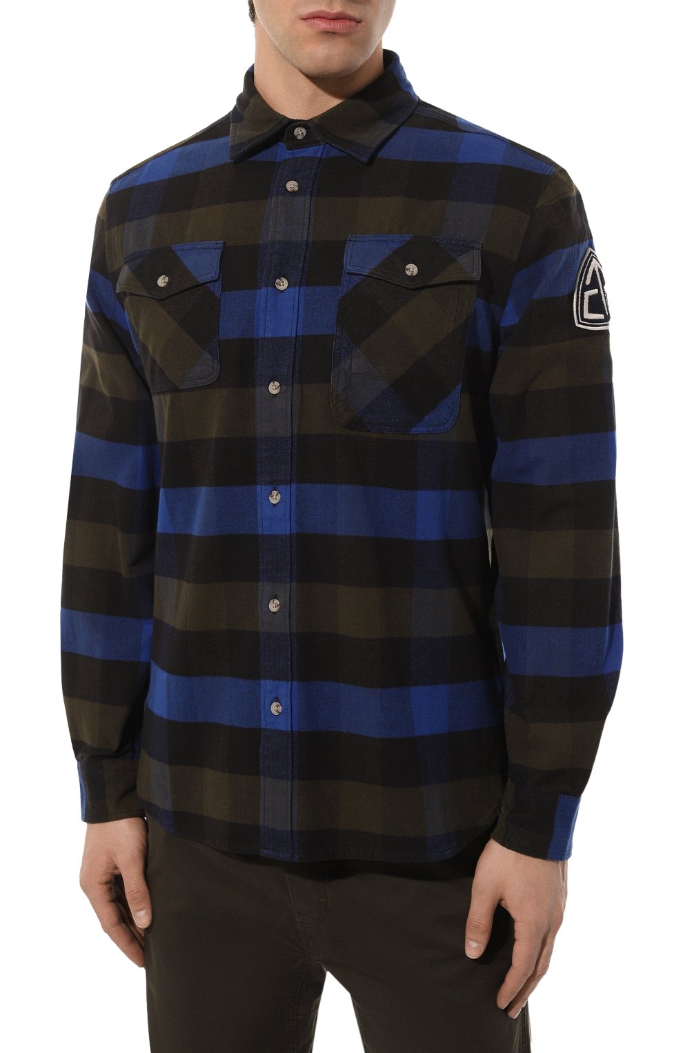 Хлопковая рубашка WOOLRICH темно-синего цвета по цене 24650 руб., арт. CFW0SI0108MRUT3452, фото 3 Хлопковая рубашка WOOLRICH, арт. CFW0SI0108MRUT3452, фото 3