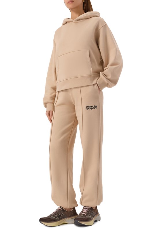 Хлопковые брюки Comme des Fuckdown CFABW01374 Бежевый  CFABW01374 Фото 2