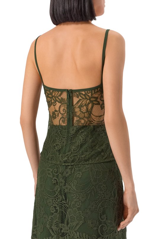 Топ из хлопка и шелка Elie Saab T0227NF25/LA004 Зелёный  T0227NF25/LA004 Фото 4