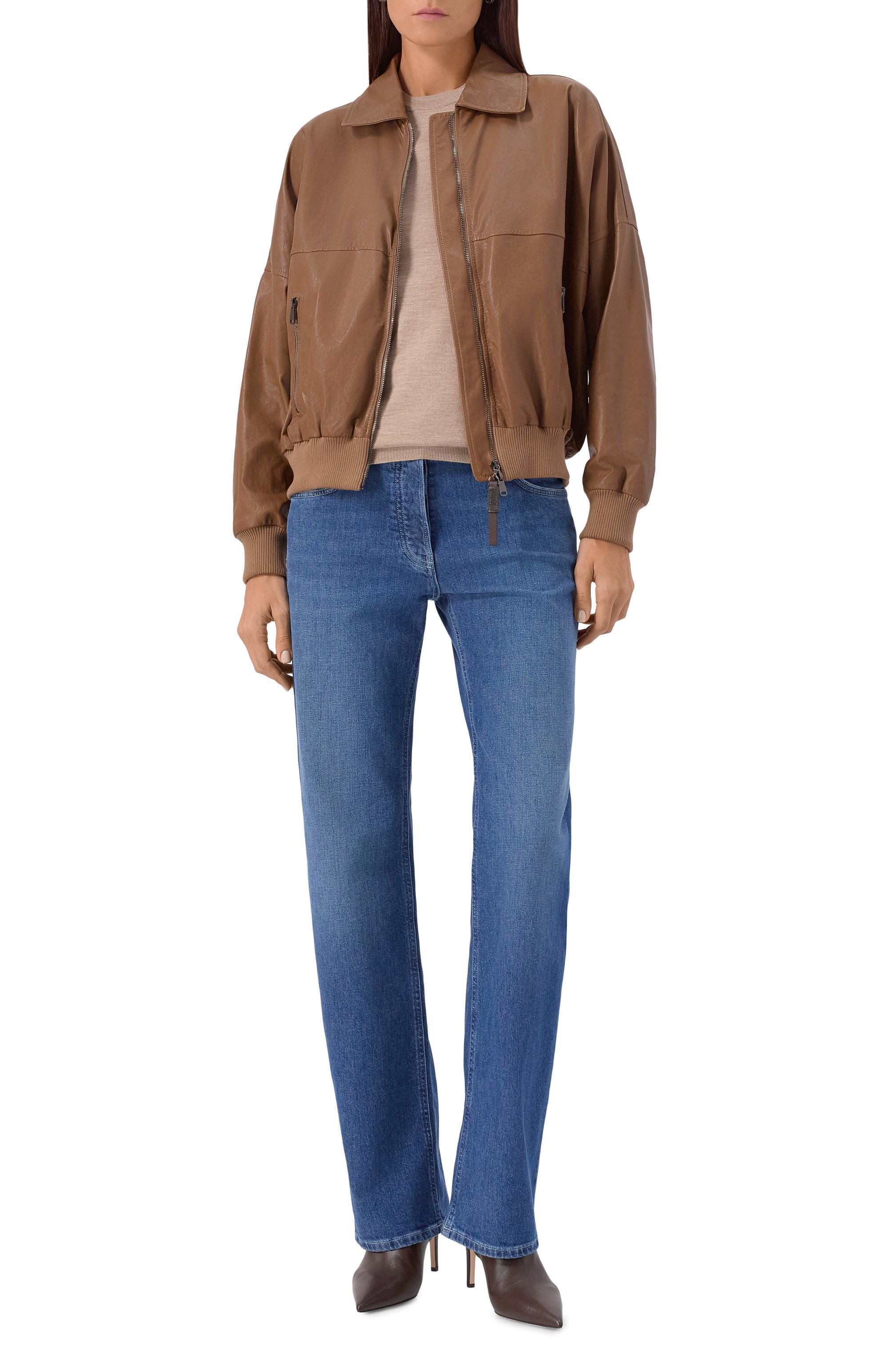 Кожаный бомбер BRUNELLO CUCINELLI, арт. MPCKL7472, фото 2