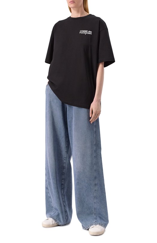 Хлопковая футболка Comme des Fuckdown CFABW01316 Чёрный  CFABW01316 Фото 2