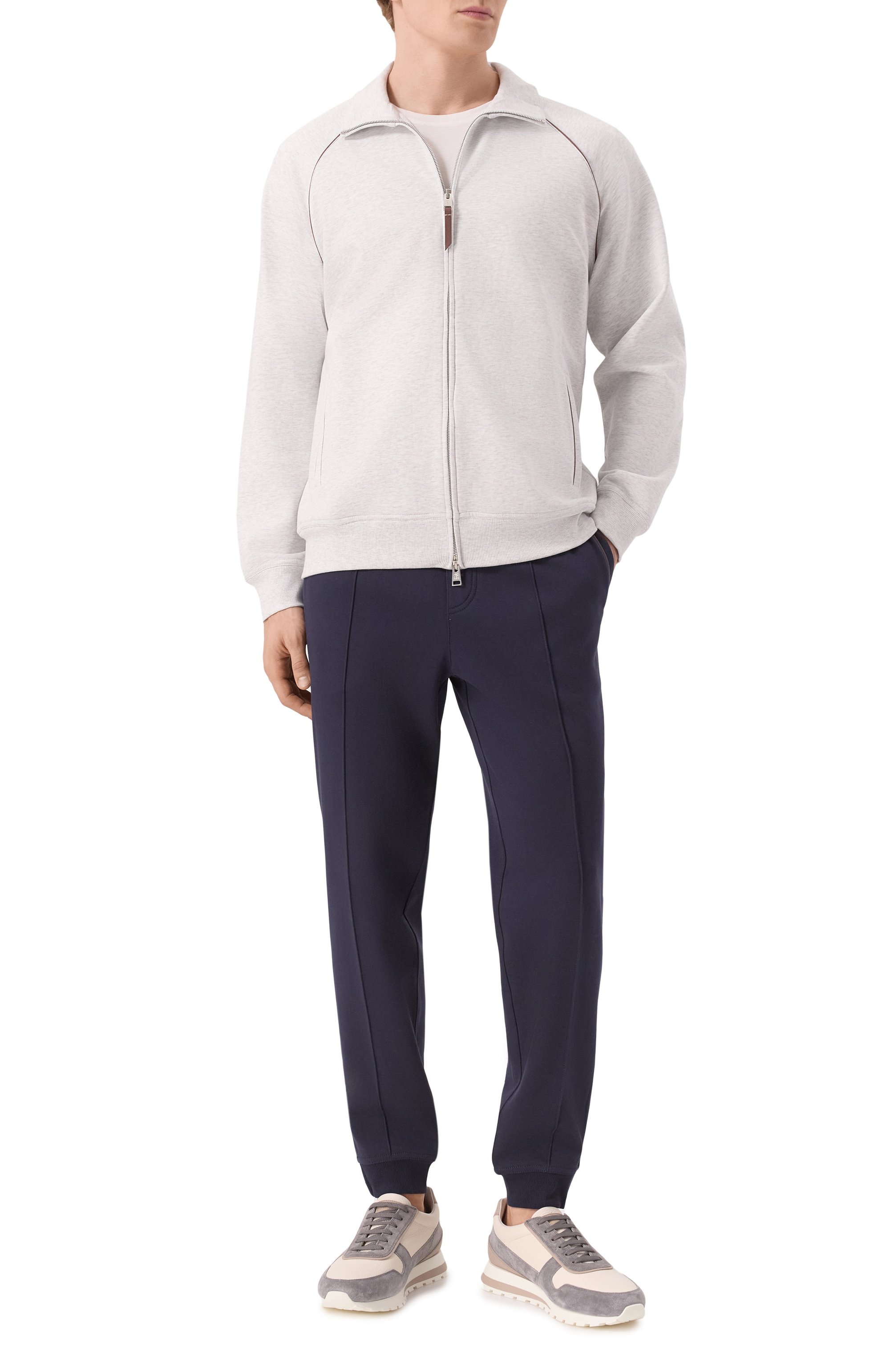 Хлопковая толстовка BRUNELLO CUCINELLI светло-серого цвета по цене 165000 руб., арт. MW8639087G, фото 2 Хлопковая толстовка BRUNELLO CUCINELLI, арт. MW8639087G, фото 2