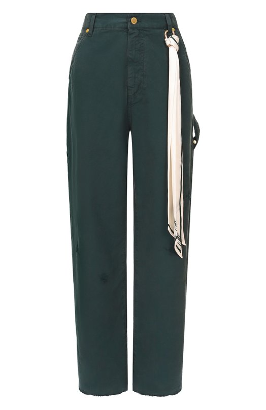Хлопковые брюки Darkpark WTR58 FAP05/LISA-SILK SCARF AD0RNED L00SE FIT CARP Зелёный WTR58 FAP05/LISA-SILK SCARF AD0RNED L00SE FIT CARP