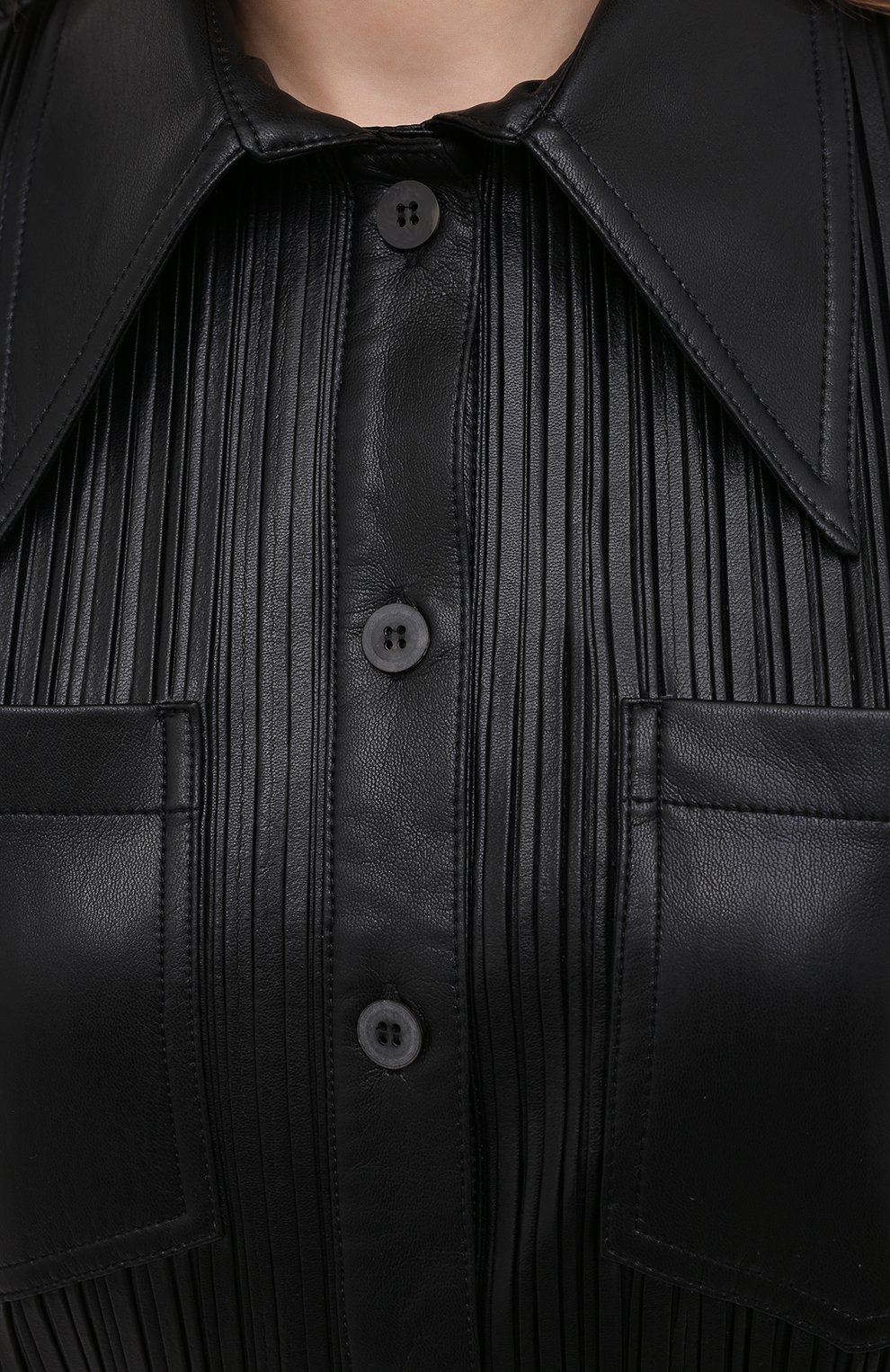 Рубашка NANUSHKA, арт. BLAINE_BLACK PLEAT_VEGAN LEATHER, фото 5
