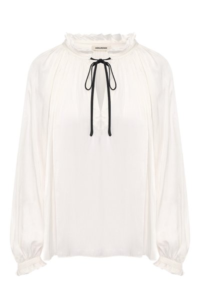 Блузка свободного кроя ZADIG AND VOLTAIRE белого цвета по цене 33950 руб., арт. SHCP3203F, фото 1 Блузка свободного кроя ZADIG AND VOLTAIRE, арт. SHCP3203F, фото 1