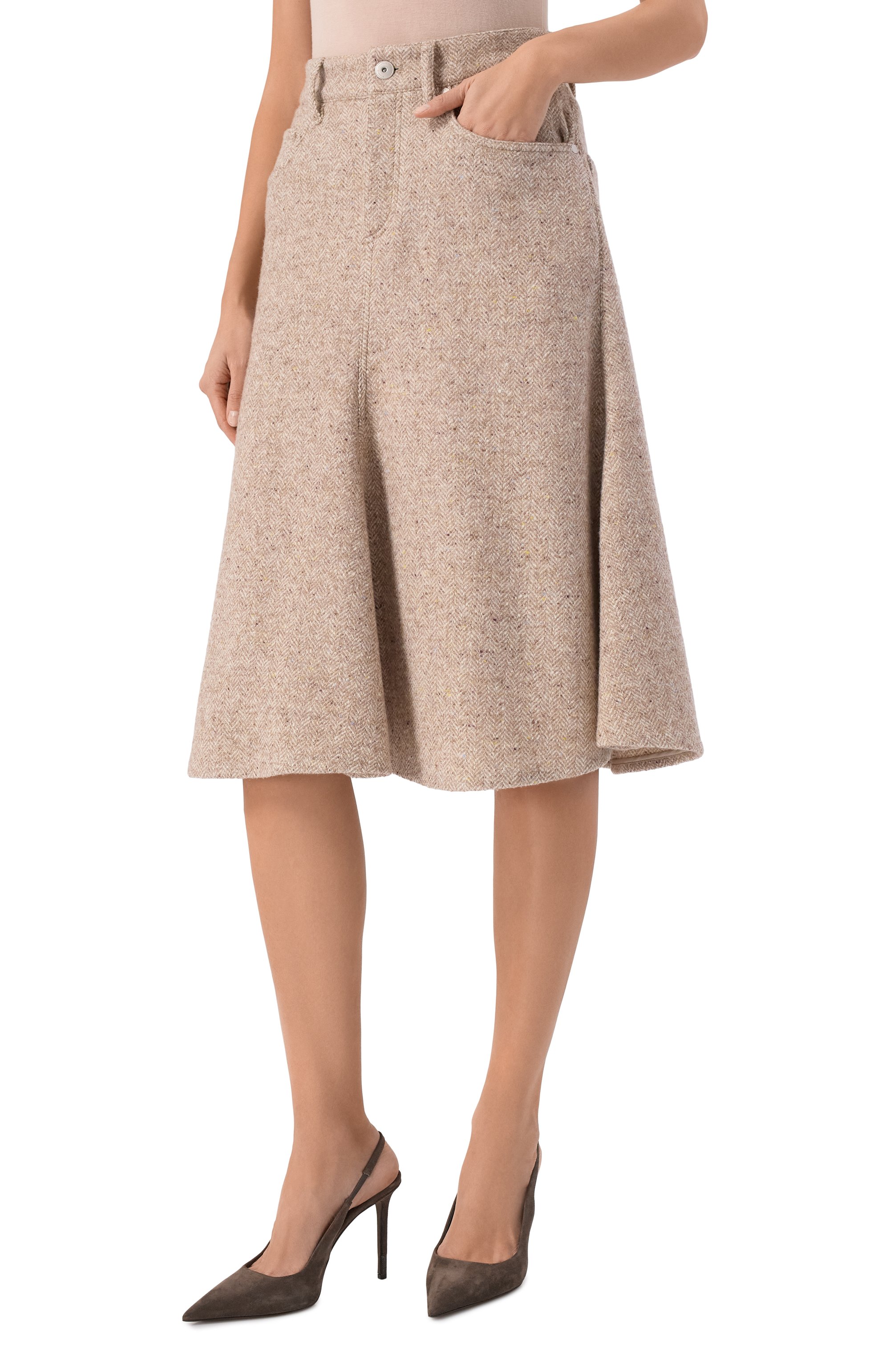 Юбка из шерсти и шелка BRUNELLO CUCINELLI, арт. MG530G3945, фото 3