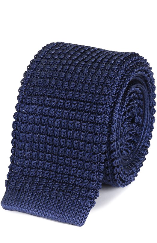 Шелковый вязаный галстук Lanvin 1990/TIE Синий 1990/TIE