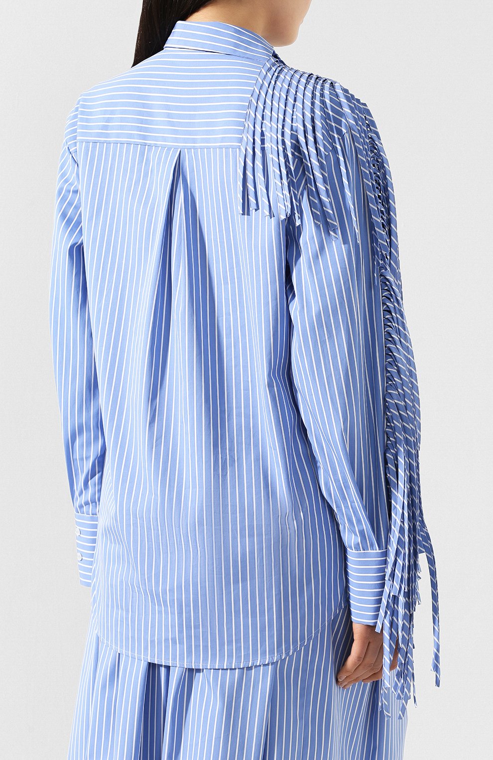 Хлопковая рубашка MSGM синего цвета по цене 52250 руб., арт. 2842MDM105 207310, фото 4 Хлопковая рубашка MSGM, арт. 2842MDM105 207310, фото 4