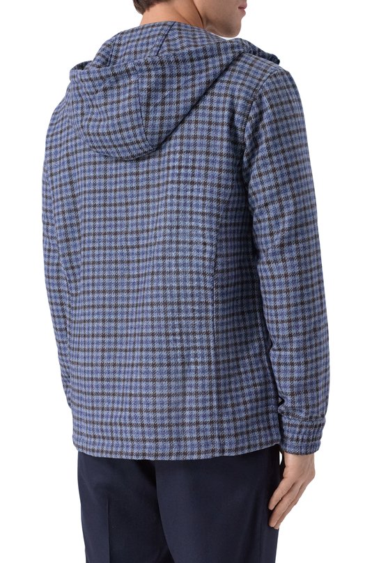 Рубашка из шерсти и шелка Kiton UMC010K0128G01 Синий  UMC010K0128G01 Фото 4