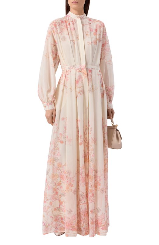 Хлопковое платье Zuhair Murad RDR26381/PAC0002 Кремовый  RDR26381/PAC0002 Фото 2