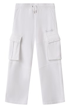 Детские хлопковые брюки-карго GIVENCHY белого цвета, арт. H30768 | Фото 1 (Нос: Не проставлено; Материал сплава: Проставлено; Девочки Кросс-КТ: Брюки-спорт; Случай: Повседневный; Материал внешний: Хлопок; Ростовка одежда: 12 лет | 152 см, 9 лет | 134 см, 5 лет | 110 см, 7 лет | 122 см, 13 - 15 лет | 158 см)
