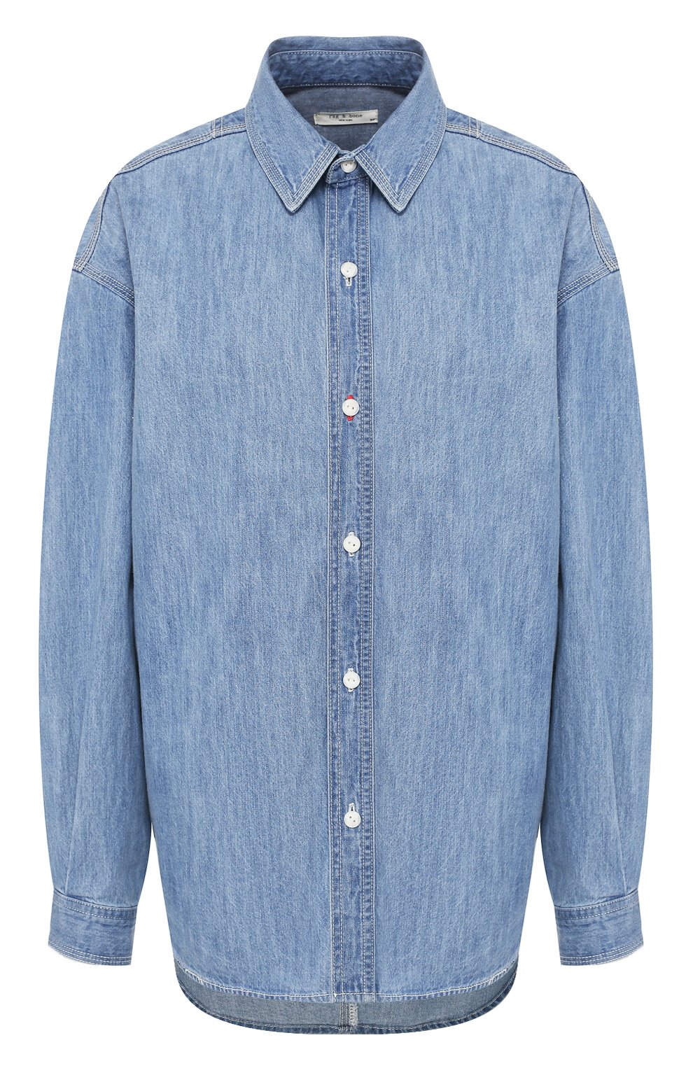 Джинсовая рубашка RAG AND BONE синего цвета по цене 35350 руб., арт. WCW20SA0194419, фото 1 Джинсовая рубашка RAG AND BONE, арт. WCW20SA0194419, фото 1