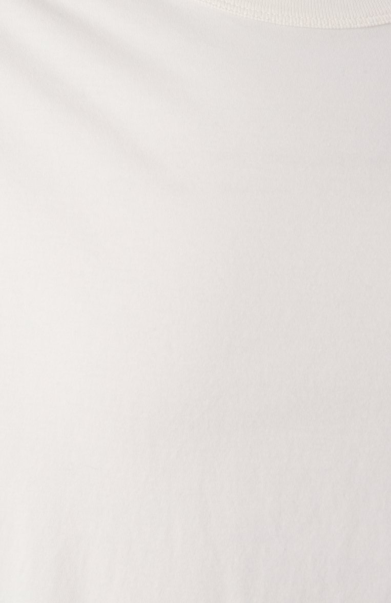 Мужская хлопковая футболка RICK OWENS белого цвета, арт. RU01E5232/JA | Фото 6 (Длина (для топов): Стандартные; Рукава: Короткие; Стили: Кэжуэл; Принт: Без принта; Материал внешний: Хлопок; Кросс-КТ: Джерси; Мужское Кросс-КТ: Футболка-одежда; Детали: Без декора; Автоматизация состава: Проставлено; Автоматизация ТО: Проставлено)