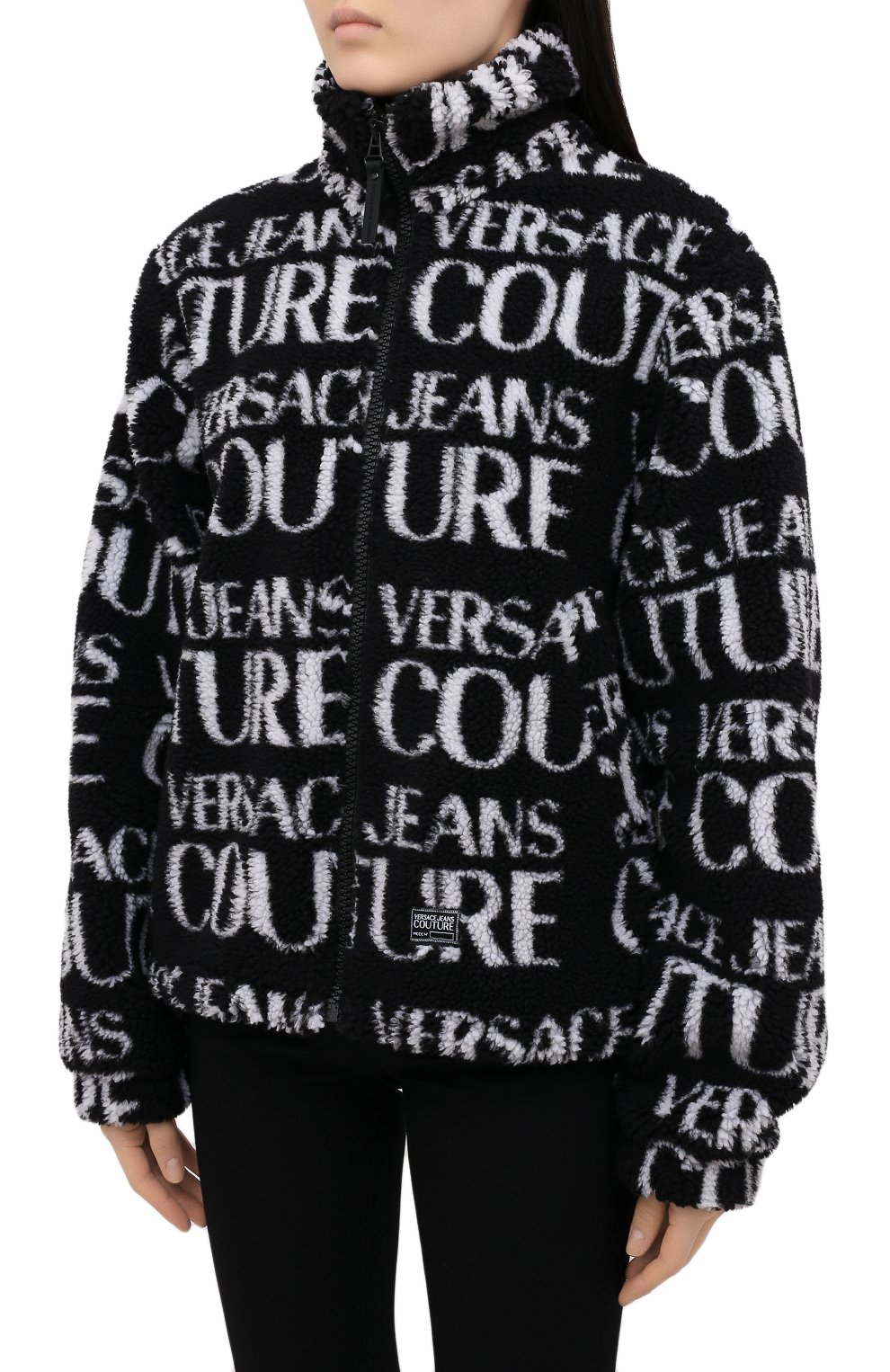 Куртка VERSACE JEANS COUTURE черно-белого цвета по цене 43350 руб., арт. C1GZB909-ZUM409 L0G0/04899, фото 3 Куртка VERSACE JEANS COUTURE, арт. C1GZB909-ZUM409 L0G0/04899, фото 3
