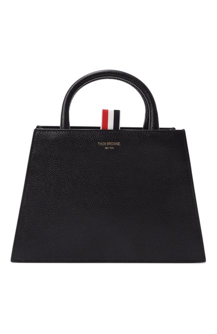 Женская сумка THOM BROWNE черного цвета, арт. UAG073A00198 001 | Фото 1 (Материал сплава: Проставлено; Ошибки технического описания: Нет высоты, Нет глубины, Нет ширины; Материал: Натуральная кожа; Драгоценные камни: Проставлено)