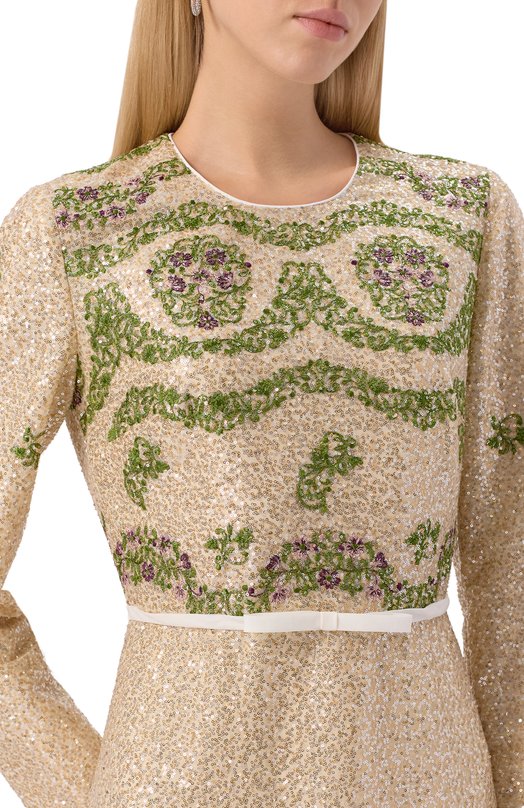 Платье с отделкой пайетками Giambattista Valli 25FWPVCA5182/35PAI Кремовый  25FWPVCA5182/35PAI Фото 5
