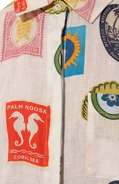 Женский льняная рубашка PALM NOOSA кремового цвета, арт. MIRAGE SHIRT | Фото 5 (Материал сплава: Проставлено; Длина (для топов): Стандартные; Драгоценные камни: Проставлено; Материал внешний: Лен; Стили: Кэжуэл; Кросс-КТ: Пляж)