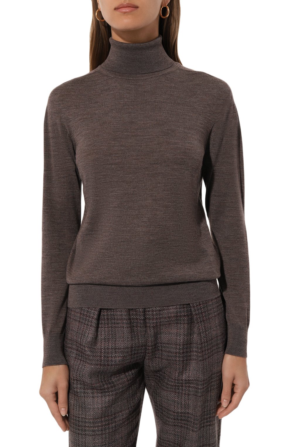 Шерстяная водолазка KITON коричневого цвета по цене 109000 руб., арт. D577140101301013, фото 3 Шерстяная водолазка KITON, арт. D577140101301013, фото 3