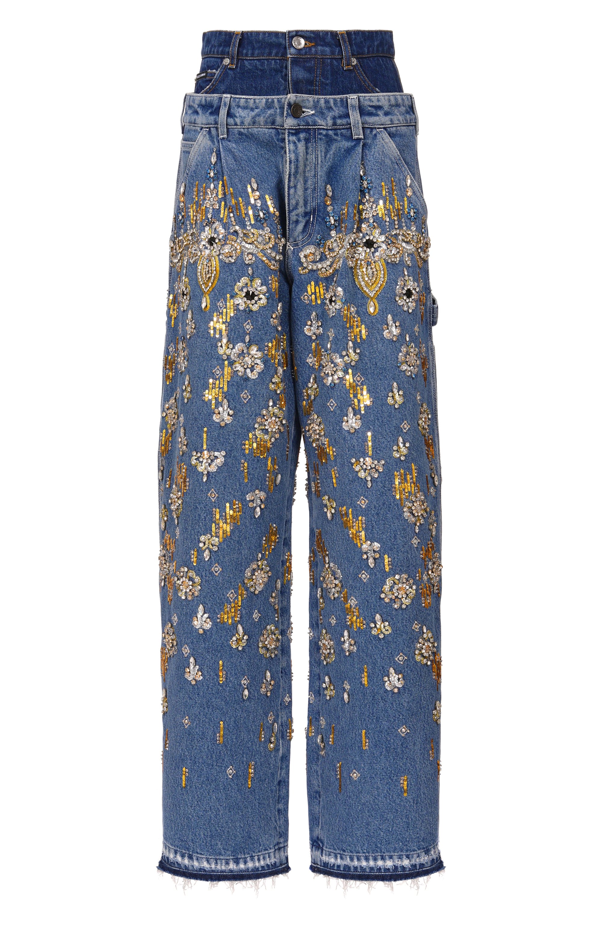 Джинсы с отделкой стразами и пайетками DOLCE & GABBANA, арт. FTDF9Z/G80G1, фото 1