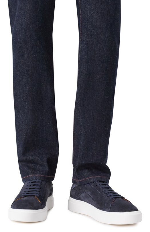 Замшевые кеды Kiton USSA268N0127902 Синий  USSA268N0127902 Фото 3