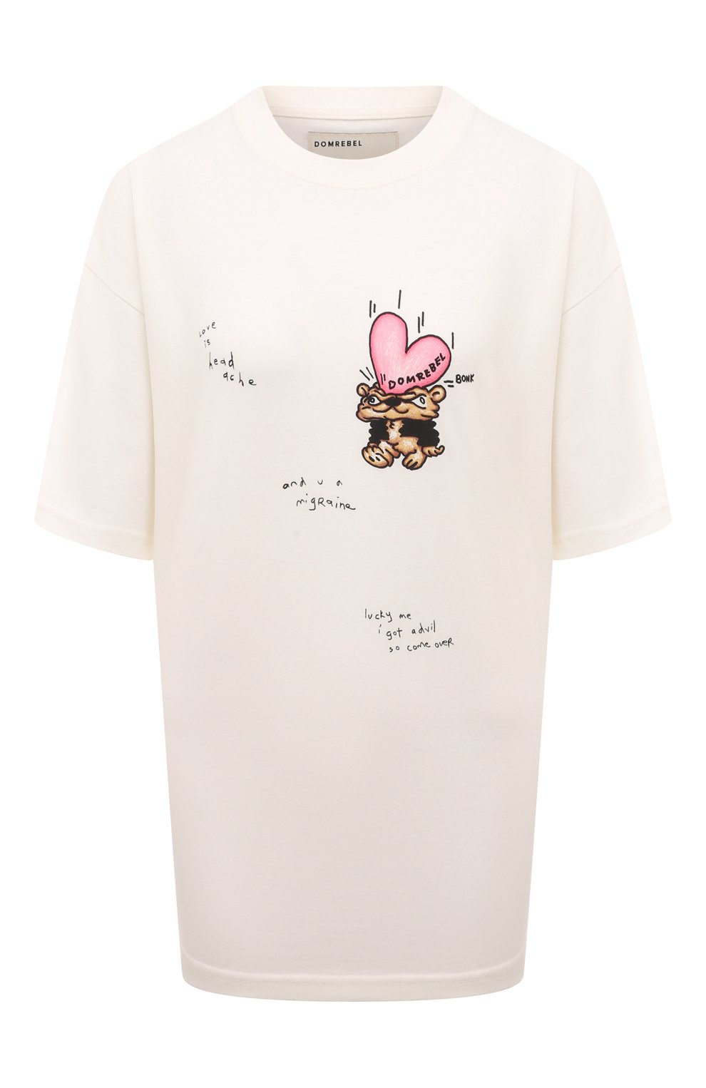 Хлопковая футболка DOMREBEL молочного цвета по цене 15400 руб., арт. MIGRAINE/T-SHIRT, фото 1 Хлопковая футболка DOMREBEL, арт. MIGRAINE/T-SHIRT, фото 1