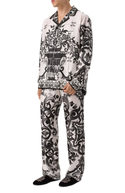 Шелковая рубашка Dolce & Gabbana G5IF1T/HI1SV Чёрно-белый  G5IF1T/HI1SV Фото 2