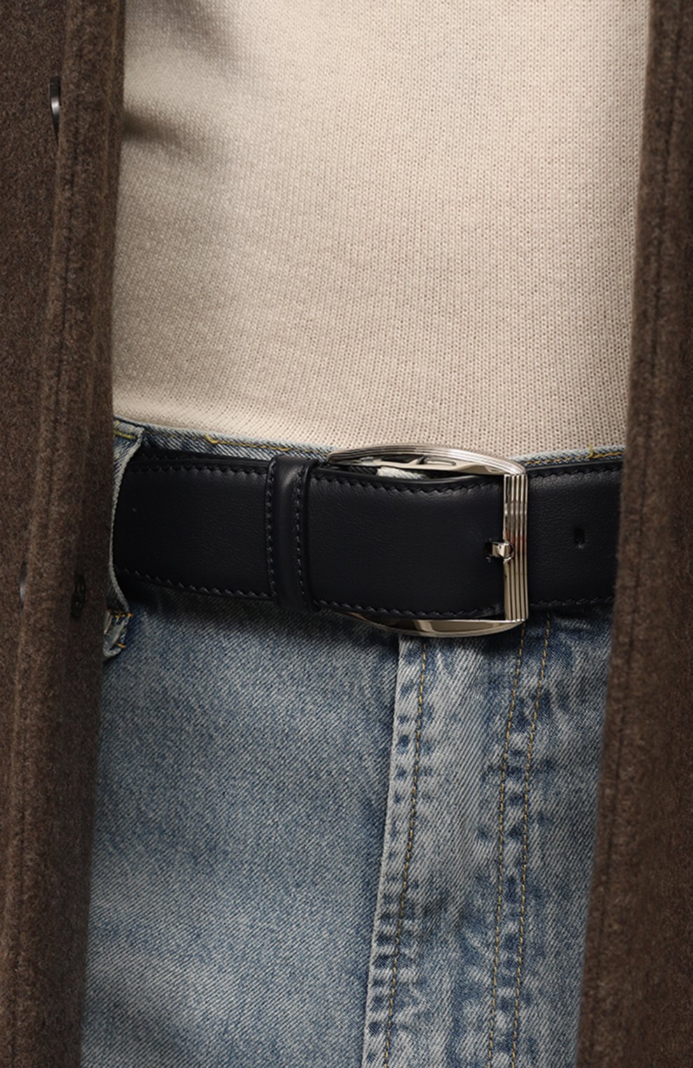 Кожаный ремень STEFANO RICCI темно-синего цвета по цене 110000 руб., арт. N381VH/A435P, фото 2 Кожаный ремень STEFANO RICCI, арт. N381VH/A435P, фото 2