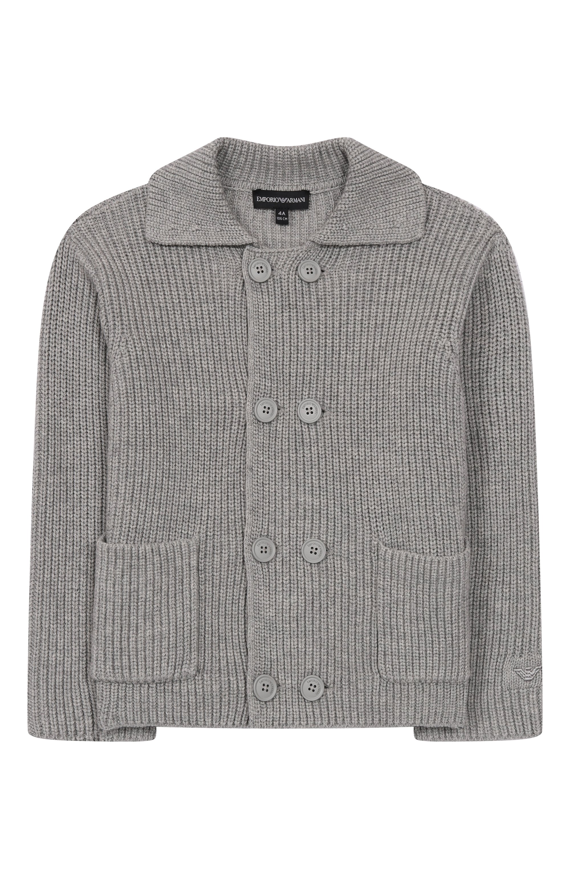 Кардиган из хлопка и шерсти EMPORIO ARMANI, арт. EB000653/AF17338, фото 1