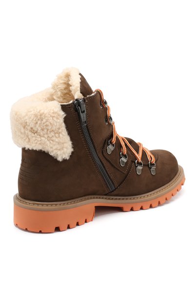 Кожаные ботинки с меховой отделкой EMPORIO ARMANI, арт. XYN003/X0U02/35-40, фото 3