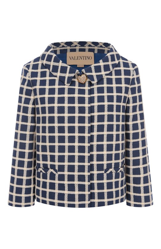 Жакет из шерсти и хлопка Valentino 7B3CE3Y09G2 Синий 7B3CE3Y09G2