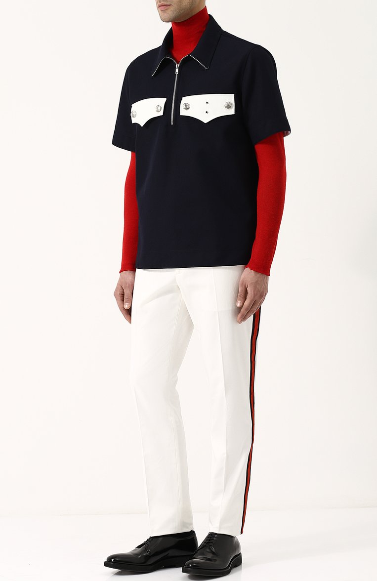 Хлопковые брюки прямого кроя с контрастными лампасами CALVIN KLEIN 205W39NYC, арт. 81MWPA12/C163, фото 1